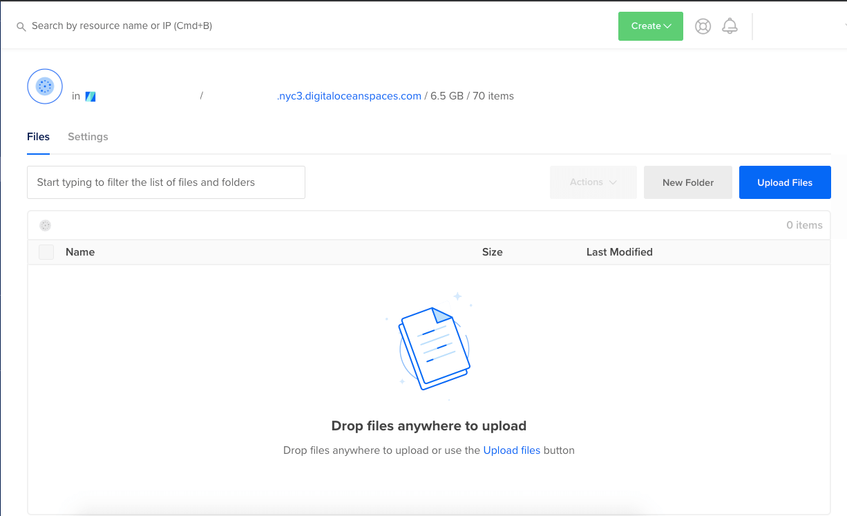 Bucket DigitalOcean Spaces