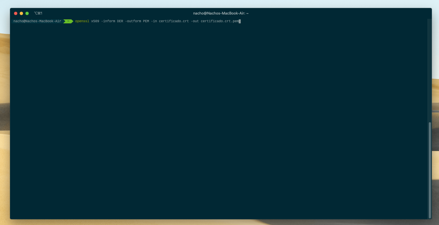 Pique #3: Cómo convertir un certificado .cer a .pem